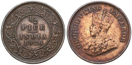 インド - インド 1/2 パイス 1862-1940 - ジョージ V - さまざまなヴィンテージ -｜WORLD RESOURCE【QUEEN店】