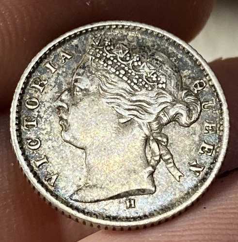 海峡植民地、1874年H銀貨10セント、極めて良好な状態、希少