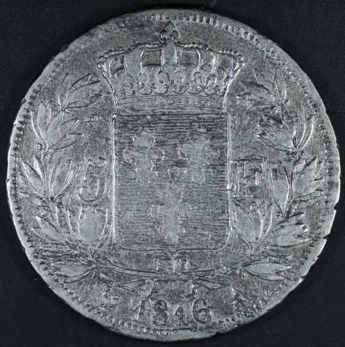 ルイ 18 世 - 5 フラン相当 - 1816 A - パリ造幣局 C8 56,100円