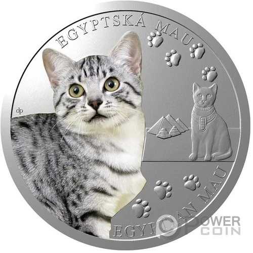 エジプシャン・マウ 猫の品種 1オンス 銀貨 1ドル ニウエ 2025年以降 43,615円
