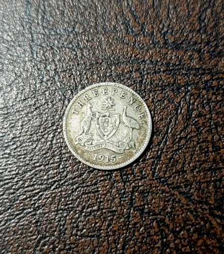 1915年 オーストラリア 銀貨 3ペンス - 80万枚 鋳造 - 非常に希少 - #D73|WORLD RESOURCE【QUEEN店】