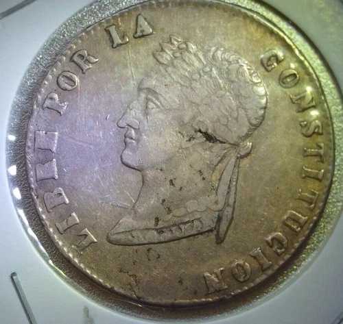 ボリビア共和国 - 4 スエルドス 1855 - ソル シルバー 銀貨 4 マネー -