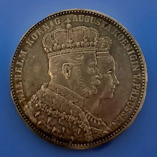 1861年 ドイツ プロイセン 1ターラー ヴィルヘルム1世戴冠式 大型銀貨