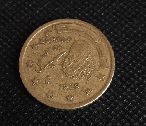 1999 スペイン-スペイン 50 セント ユーロ コイン セルバンテス