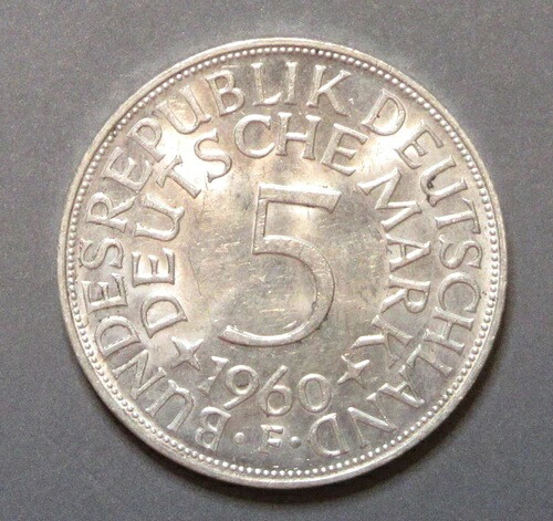 ドイツ 1960F 5 マーク 魅力的な BU