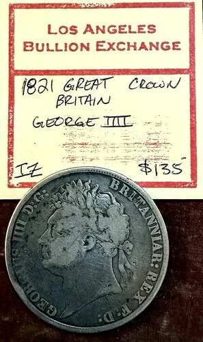 1821年 イギリス ジョージ3世 スターリングシルバー クラウン 46,200円