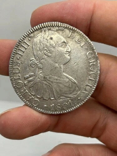 メキシコ 1801-Mo 8レアル ルックス XF！初期植民地時代の美しいコイン！希少***