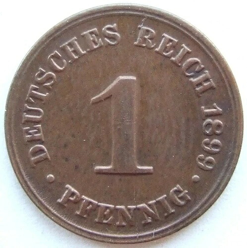 ドイツ帝国 1 ペニヒ 1899 D コイン 未使用