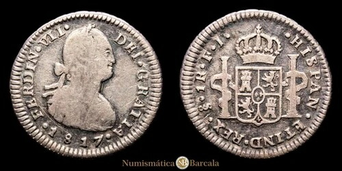 フェルナンド 7 世 1 レアル (3,25g) 1817 サンティアゴ エンサヤドール F・J アウレオ イ カリコ - 541