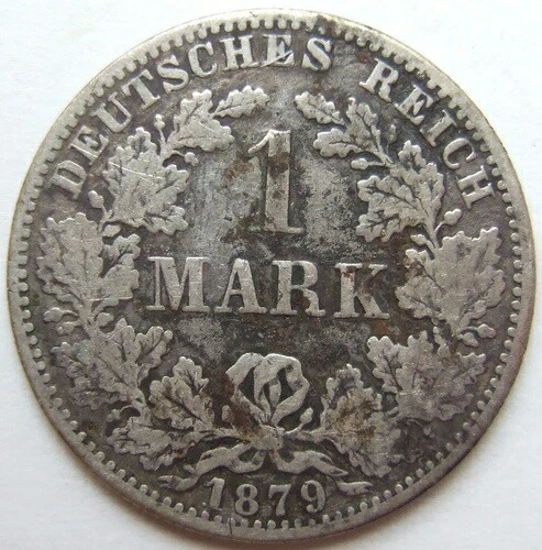コイン ドイツ帝国 カイザーライヒ シルバー 1 マーク 1879 A ファイン