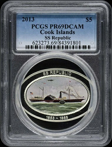2013年 クック諸島 $5 SS リパブリック ファーストストライク PCGS MS69CAM