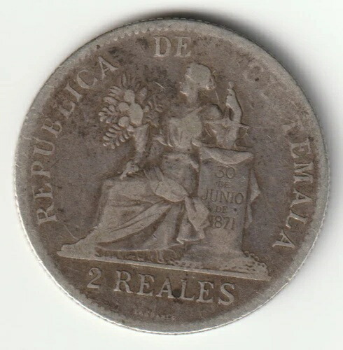 銀貨 0.835 グアテマラ 2 レアル レアル 1894 リバブリカ デ リベルタ