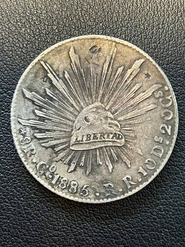 1885 メキシコ シルバー 8 レアル グアナファト造幣局