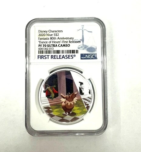 2020年 ニウエ 2ドル 1オンス ディズニー ファンタジア 80周年記念 ダンス・オブ・アワーズ NGC PF70 UC