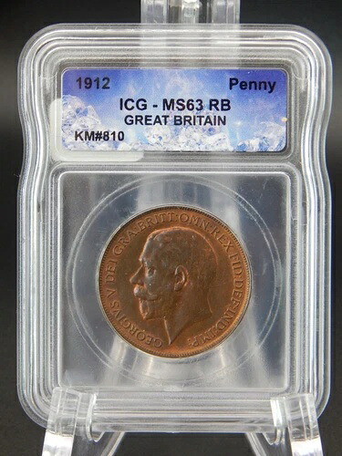 1912年 イギリス ペニー ICG MS 63 RB - アイスキューブホルダー (BT885)