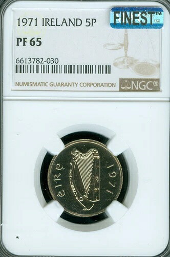 1971年 アイルランド 5P NGC PF65 PQ MAC 最高級グレード *