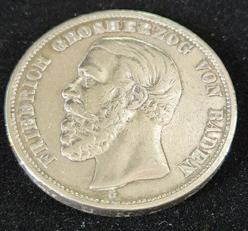 ファンフ マーク シルバー フォン バーデン 5 マーク 1895 G ドイツ ドイツ帝国 コイン