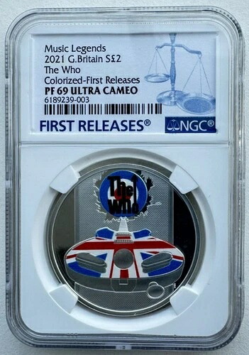 NGC PF69 イギリス 2022年 ミュージックレジェンド ザ・フー カラーシルバーコイン 1オンス