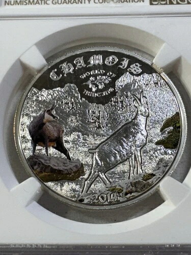 2014年 クック諸島 2ドル カラーライズド シャモア シルバー プルーフ グレード PR 70 DCAM NGC 48,840円