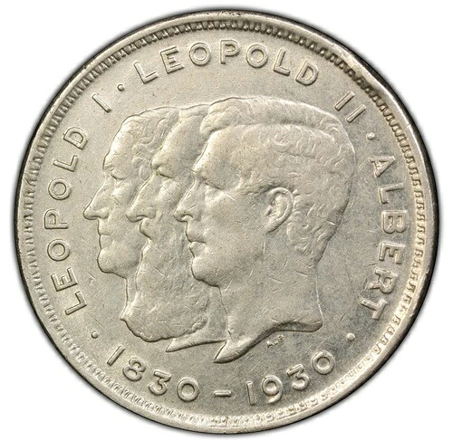 ベルギー - 1930年 アルベール1世 10フラン - PCGS AU 詳細 - 魅力的
