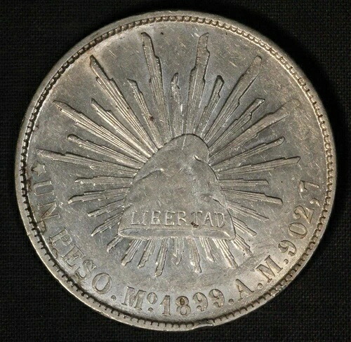 希少な1899年メキシコ・リベルタッド1ペソ銀貨 - 米国送料無料