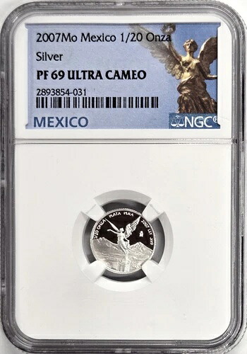 2007年 メキシコ リベルタッド プルーフ 1/20オンス 銀貨 - NGC PF69