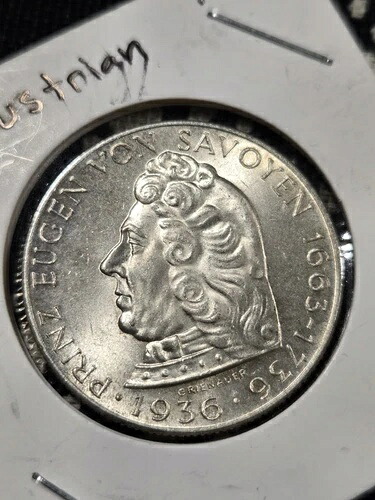 1936年 オーストリア 銀貨 2シリング プリンツ・オイゲン・オブ・サヴォイ オーストリア・イーグルコイン i92415 46,200円