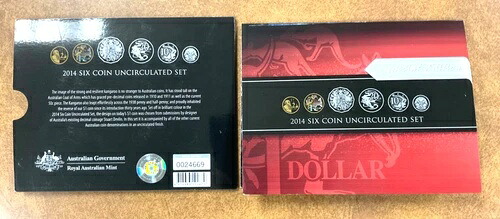 2014 年オーストラリア 6 枚組未流通コイン セット MINT SPECIAL EDITION $1 カラー化。