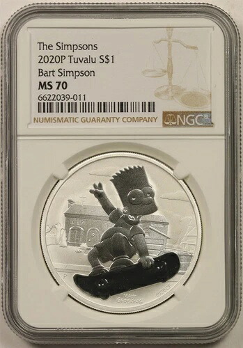 2020P ツバル ザ・シンプソンズ バート・シンプソン 1ドル NGC MS 70 1オンス 9999