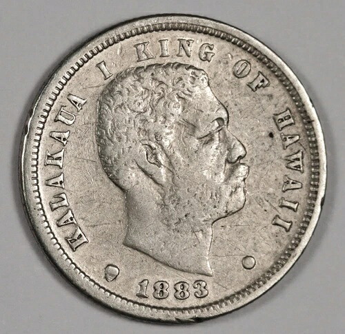 1883年ハワイアンダイム。XF。178018