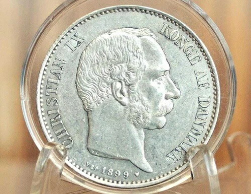 1899 2クローネ デンマーク 銀貨 - デンマーク 2クローネ 1899 - クリスチャン9世 - チョイス AU