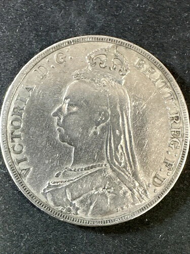 イギリス 1889年 銀貨 (.925) 1クラウン ヴィクトリア女王 (1819 - 1901)
