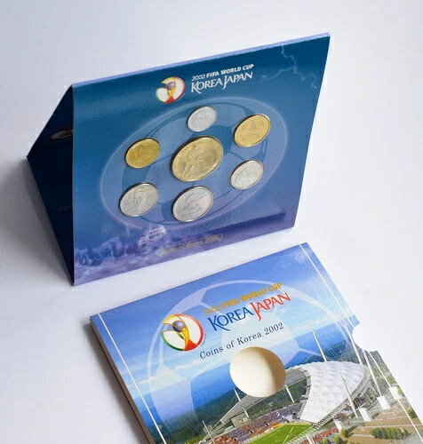韓国セット 2002 サッカー 1000 500 100 50 10 5 1 ウォン 日本コイン ???? ?? ??
