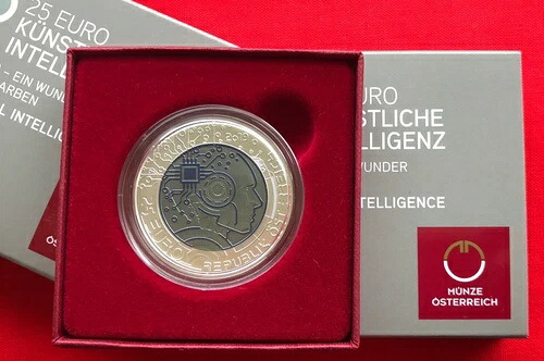 オーストリア 25 euro 2019「人工知能」Ag ニオブ UNC