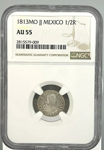 1813MO JJ メキシコ 1/2 R NGC AU 55|WORLD RESOURCE【QUEEN店】