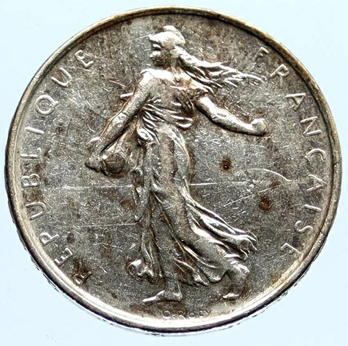 1965年 フランス 大型 種まき女 銀貨 5フラン i96597｜WORLD RESOURCE【QUEEN店】