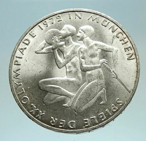 1972年ドイツ・ミュンヘン夏季オリンピック 20選手記念 10マルク銀貨 i76821｜WORLD RESOURCE【QUEEN店】