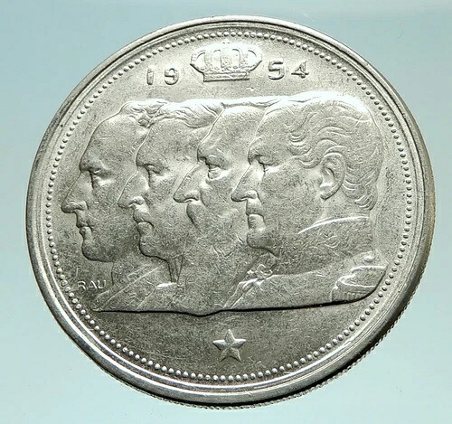 1954年 ベルギー国王レオポルド1世、2世、3世、アルベール1世 銀貨 100フラン i76013|WORLD RESOURCE【QUEEN店】