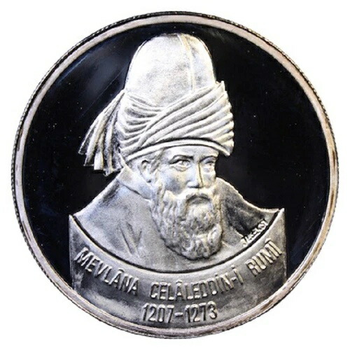 トルコ 750万リラ 2001年 銀貨 999 銀貨 通信用コイン UNC、メヴラーナ、COA|WORLD RESOURCE【QUEEN店】