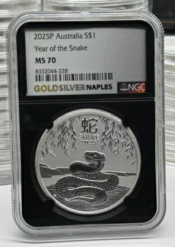 2025年 オーストラリア ルナ・スネーク 1オンス 銀貨 NGC MS70｜WORLD RESOURCE【QUEEN店】