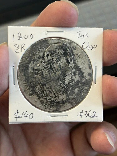 1800年 Mo FM メキシコ 8レアル スペイン植民地銀貨 インク刻印入り|WORLD RESOURCE【QUEEN店】