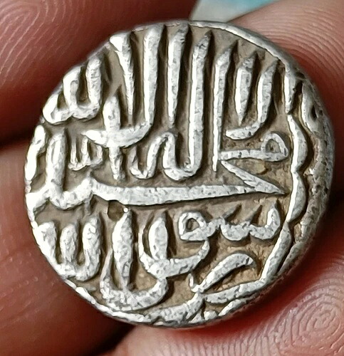 #QQ76# インド ムガル帝国、アクバル 美しいムガル帝国のデザイン シルバー ルピー AGRA ミント|WORLD RESOURCE【QUEEN店】