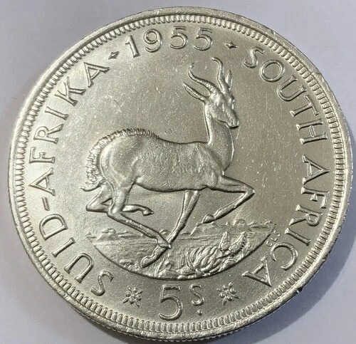 1955年南アフリカ5シリング銀貨 発行枚数40,000枚｜WORLD RESOURCE【QUEEN店】