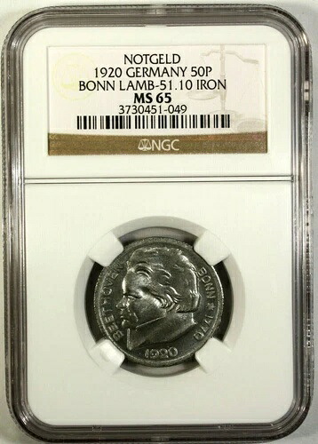 ドイツ 50 ペニッヒ 1920 NGC MS 65 UNC 鉄の街ボン ラム-51.10 ノットゲルト|WORLD RESOURCE【QUEEN店】