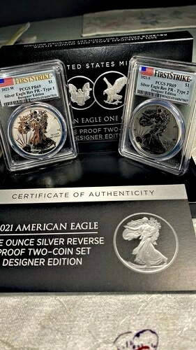 2021スプリバールーフ アメリカンイーグルデザイナー2個セットPCGS PR69 2021 W-2021 S-
