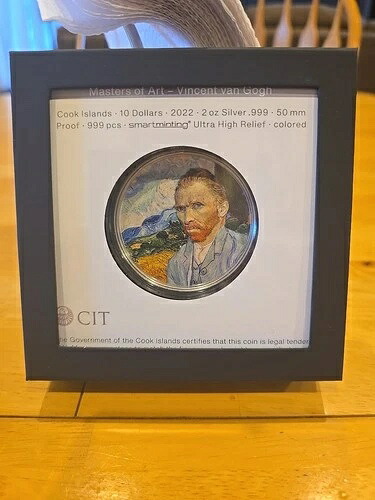 2022年クック諸島の芸術の巨匠：ヴィンセント・ヴァン・ゴッホ 2オンス UHR カラーコイン。｜WORLD RESOURCE【QUEEN店】