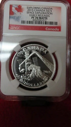 2015 カナダ S $15 スペース探査 .9999 シルバー NGC PF70 マット-