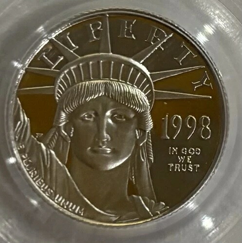 1998年-W 1/10オンス0.999プラチナ $10。 PCGS # MC 69 プルーフ ダブルストラック ブライトラスター-