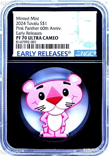 2024年 ピンクパンサー 60周年記念 ミニ 1オンス 1ドル銀貨 NGC PF70 E