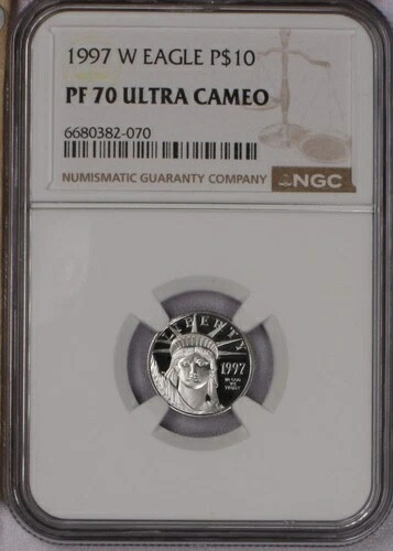1997-W プラチナイーグル 1/10 オンス $10 NGC PF70 ウルトラカメオ 送料無料。-